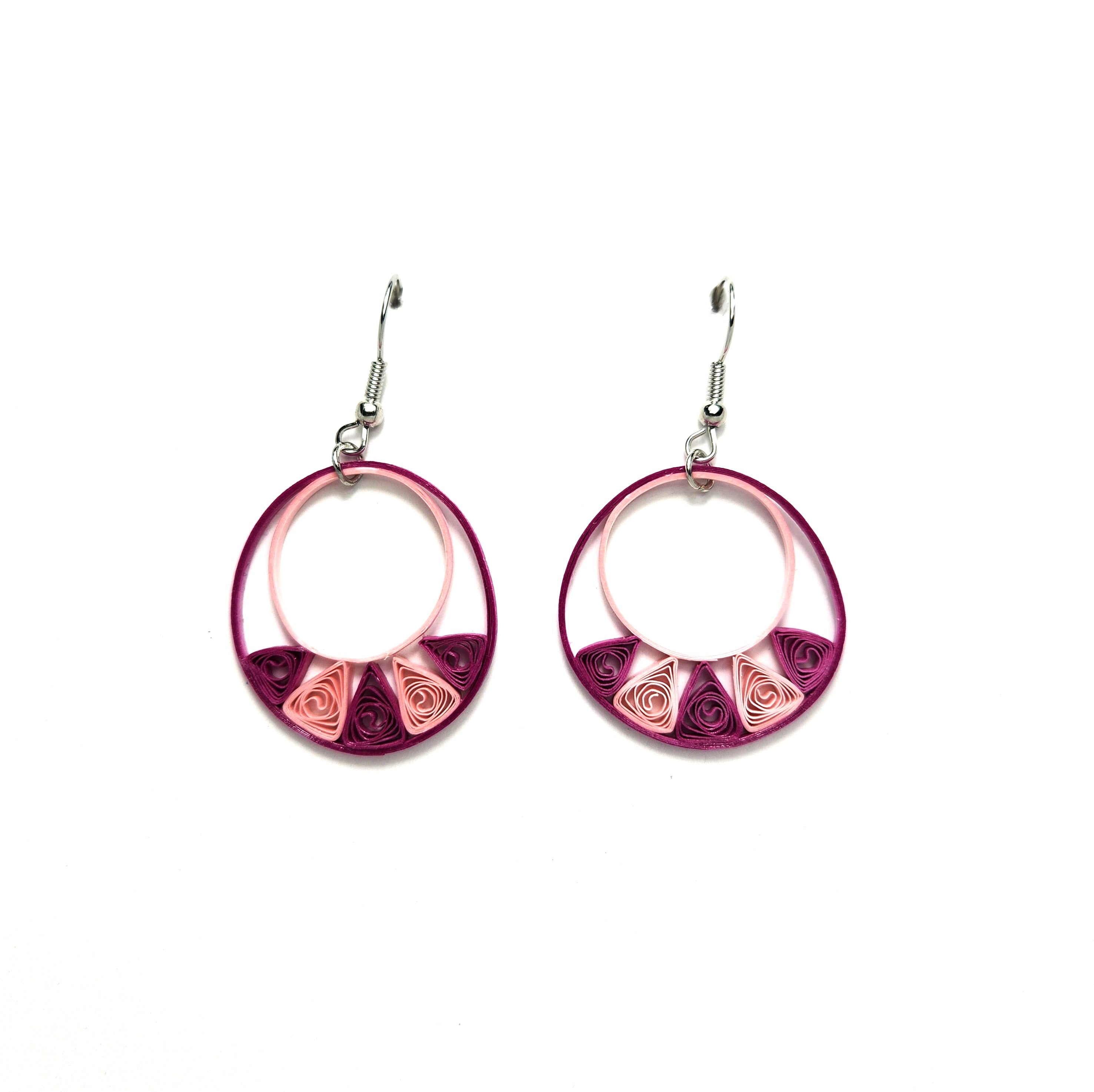 #108 PP - Pink and Purple Circle Earrings